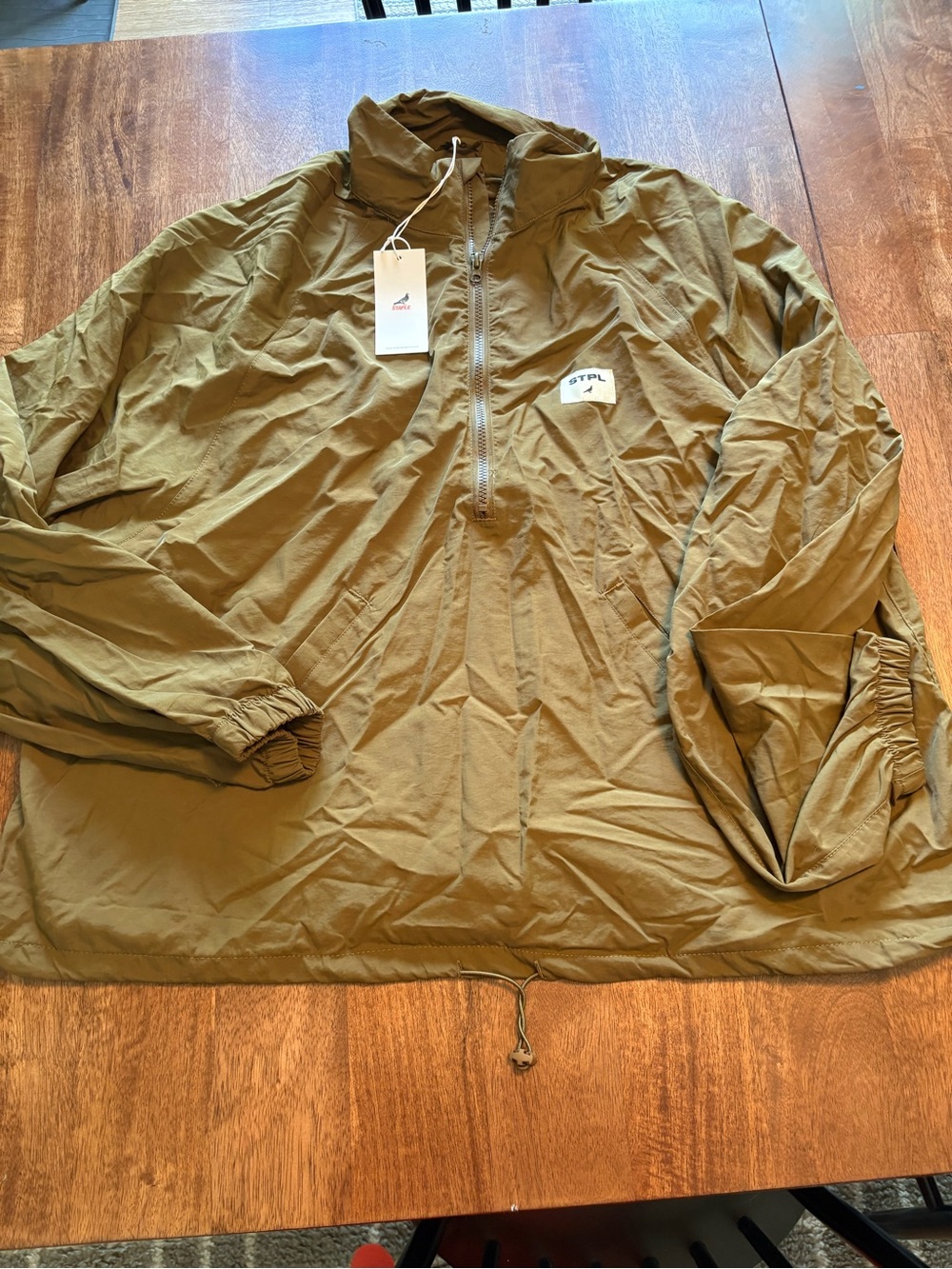 Men's Staple Olive Green Lightweight Pullover Jacket